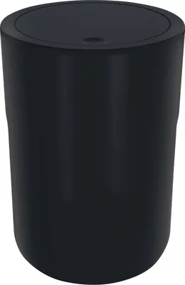 Obrázok produktu pre Kôš na kozmetiku 5 litrov - dizajn Cocco s prídavným krúžkom - čierny, na vložky do koša - priemer x výška: 19 x 26 cm