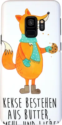 Produktbild von Mr. & Mrs. Panda Samsung Galaxy S9 Handyhülle Fuchs Keks - Weiß - Geschenk, Smartphone Hülle, Frieren, Plätzchen, Winter, Cover, Handy Schutzhülle, Weihnachtlich, Liebe