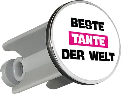 Produktbild von Huuraa Waschbeckenstöpsel Beste Tante der Welt 4cm höhenverstellbar Abflussstopfen Geschenkidee