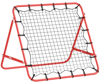 Produktbild von RebounderfürFußball,84x84cmFussballReboundermitstufenlosverstellbaremWinkel,KickbackRückprallwandFußballtorfürJugendlicheSchuss-,Pass-undBallannahmetrainingRot