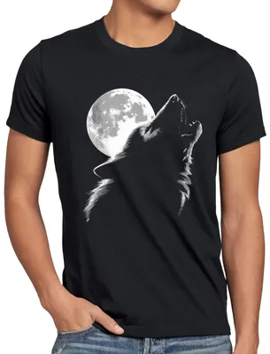 Produktbild von style3 Heulender Wolf bei Vollmond Herren T-Shirt rudel wald