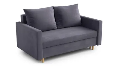 Image de AX LIVING Canapé Modern Shurton 155 cm Gris Velours - Elégant 2 places