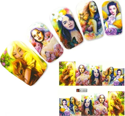Produktbild von Tattoo Nail Art Aufkleber Manga Modell Glamour Kleid Nagel Sticker