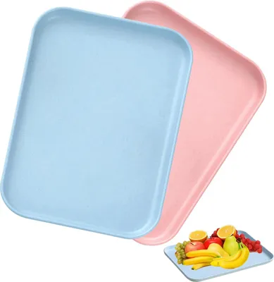 Immagine prodotto di Vassoio rettangolare - Design moderno - Set da 2 - 29,5 x 21 cm - Riutilizzabile