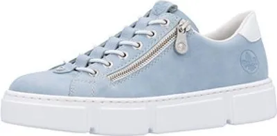 Produktbild von Rieker Damen Sneaker Schnürschuhe Plateau N5952, Größe:41 EU, Farbe:Blau