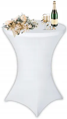 Produktbild von Tischhusse für Stehtisch Ø80 cm - Weiß - Stretchhusse - Einheitsgröße