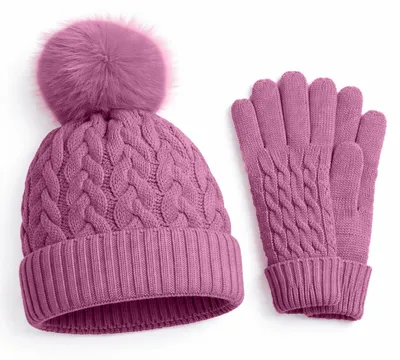 Produktbild von Omgoods – Winterset mit isolierter Mütze und Handschuhen für Damen
