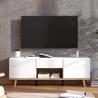 Immagine prodotto di Stra - Mobile Porta tv, 154x40x55h cm Bianco, un Cassetto