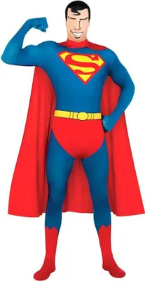 A person wearing a Superman costume.