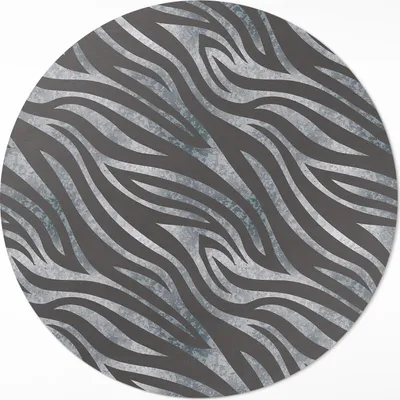 Produktbild von Zebramuster unregelmäßige Streifen– Vinylteppich – Indoor Teppich – Flur – Pflegeleicht – Runder Teppich – PVC Teppich – Outdoor Teppich – Pflegeleicht – fi 50cm