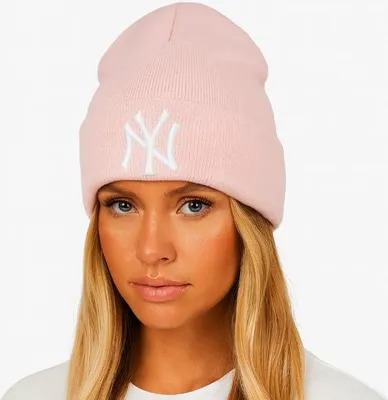 Obrázek produktu pro Pánská zimní čepice New Era Essential Knit Cuff Beanie NY Yankees Pink - UNI