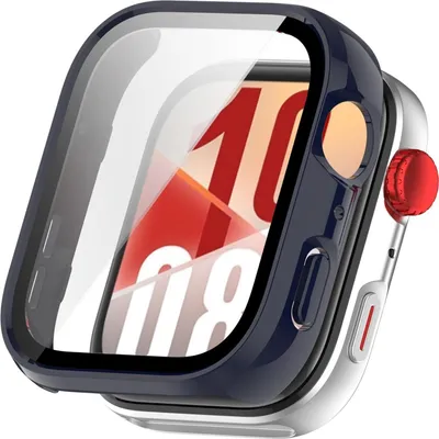 Produktbild von Für Huawei Watch Fit 4 Kunststoff Watch Hülle + Tempered 9H Hart Glas Dunkelblau