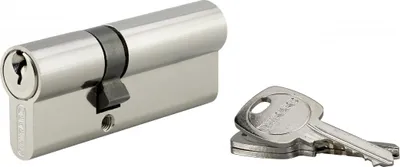 Image de Cylindre de serrure double entrée, 30x50mm, anti-arrachement, nickel, 3 clés - THIRARD