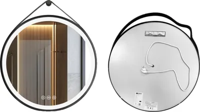 Produktbild von Runder LED-Badezimmerspiegel, einstellbare Beleuchtung, beschlagfreies Design, 80cm