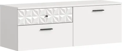 Produktbild von Prisma Schuhschrank 2 Schiebetüren, 1 Klappentür, 2 Schubladen, 1 Regal weiß.
