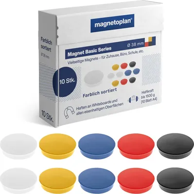 Obrázek produktu pro magnetoplan 1863810 magnetoplan kulatý magnet „Basic“, 38 mm, různé barvy