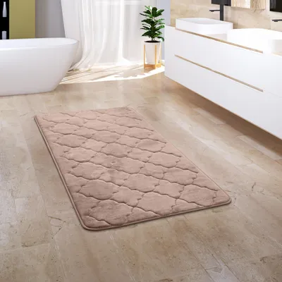 Image de Tapis de salle de bain Tapis de bain Tapis de bain moelleux Mousse à mémoire de forme 3D Dimension 50x80 cm