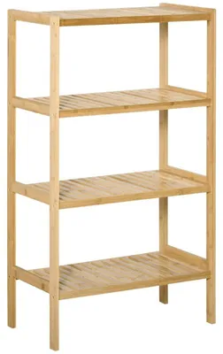 Obrázek produktu pro Bambusový regál se 4 policemi | Barva: přírodní | Rozměry: 62 x 33 x 112 cm