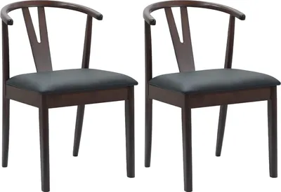 Produktbild von vidaXL Esszimmerstuhl 2 stk. Massives Gummiholz Hellbraun und Schwarz