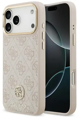 Produktbild von Guess 4G Strass Logo Magsafe Fall für Iphone 17 Pro Max - Różowe