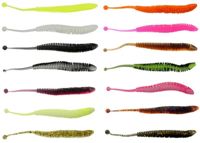 Produktbild von FTM Omura Baits Snake 8,4cm 1,4g - 10 Forellenköder, Geschmack:Bubble Gum, Farbe:chartreuse-schwarz