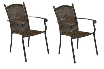 Produktbild von Merxx Roma Gartensessel, stapelbar, 2er Set, schoko, Aluminium/Polyrattan