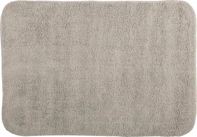 Produktbild von Spirella Badteppich Badematte Duschvorleger CAMPUS 100% Baumwolle Hochflor | flauschig | rutschhemmend | geeignet für Fußbodenheizung | 50x70 cm | Grau