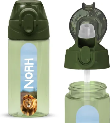 Produktbild von Personalisierte Kindertrinkflasche mit Strohhalm