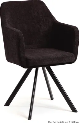 Produktbild von Armlehnstuhl (2er-Set) Debee 57x87x60 Schwarz/Espresso