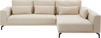 Produktbild von Ecksofa - Ecke rechts - Strukturstoff - Beige - TILANIA