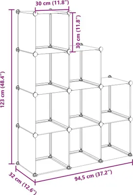 Produktbild von vidaXL Regalsystem mit 9 Würfeln Schwarz PP