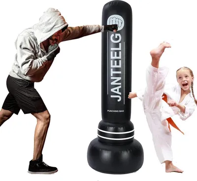 Produktbild von 180cm Boxsack Kinder Stehend Freistehend Aufblasbar für Karate Taekwondo MMA