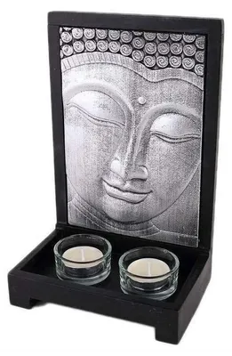 Image de lachineuse – Bougeoir décoratif avec un visage de Bouddha – Décoration zen pour l'intérieur