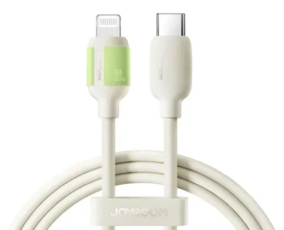 Zdjęcie produktu dla Joyroom 30W Kabel USB-C do Lightning do szybkiego ładowania danych, 2 m - beżowy