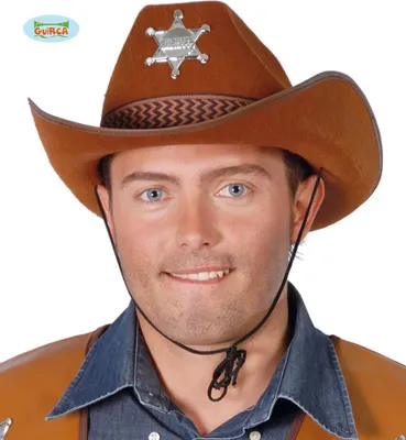 Produktbild von brauner Sheriff Cowboy Hut für Erwachsene