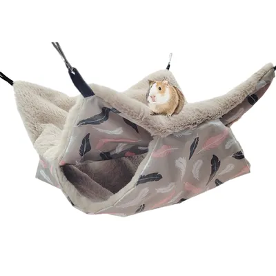 Produktbild von Ratten Hängematte Ebenen Flauschige Höhle Kleintierbett Hängebett Nagerkäfig Zubehör mit Haken für Ratte Nager