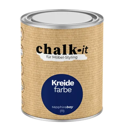 Produktbild von Kreidefarbe Chalk-it (11) Sapphire Bay 0,75L Shaby Chic Möbel Holzlack Natur Vintage Möbellack