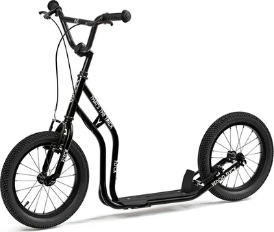 Image de Scooter Yedoo Flyck pour enfants à partir de 8 ans, avec roues gonflables 16/16 et béquille Noir