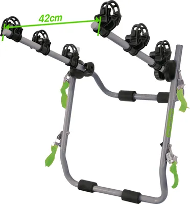 Produktbild von GO BIKER EASY V3 MAX Fahrradträger für 3 Fahrräder - Kofferraumträger mit Riemen - Stahlrahmen - Verstellbare Arme - Geeignet für Alle Fahrradtypen