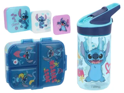 Produktbild von Lilo & Stitch Lunch-Set; Trinkflasche, Brotdose und Snackbox
