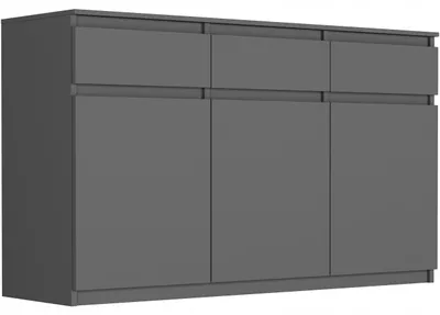 Obrázek produktu pro Komoda 120 cm 3 zásuvky 3 dveře skříňka FRAMIRE S-3 antracit
