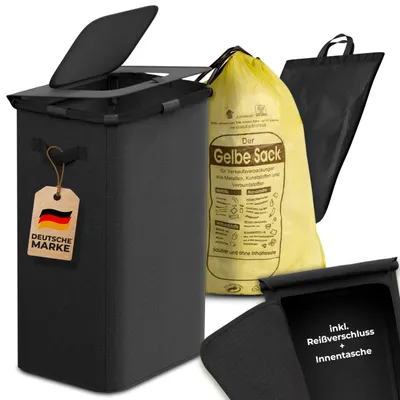 Image de Support pour sac poubelle de 60 à 120 litres, avec couvercle et structure métallique, pour cuisine