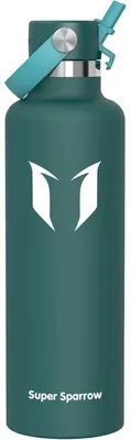 Produktbild von Trinkflasche Edelstahl Thermobecher 1000 ml Dunkelgrün FlipFlow mit Strohhalm BPA-Frei