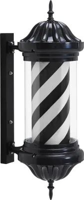 Produktbild von Barbierstab, Stange mit LED, drehbar Stange, Schwarze Weiße Streifen, Schwarze Weiße Streifen, Barbier Stange Licht 70 CM, Energie Sparen L054BB