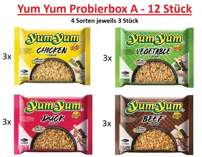 Produktbild von Yum Yum Probierbox A - 12 Stück Instant Nudeln