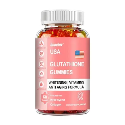 Image de Glutathione Gummies 500mg (60 gommes) Complément alimentaire, anti-âge, éclaircissement de la peau, santé de la peau, nettoyage, soins du visage