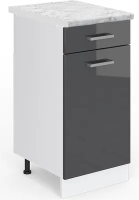 Produktbild von Vicco Küchenunterschrank R-Line, 40 cm , AP Marmor, Anthrazit Hochglanz/Weiß