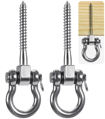 Produktbild von Deckenhaken 304 Edelstahl 2 Stück, 900 kg Tragkraft Schaukelhaken, Aufhängehaken mit Schrauben, Für Hängematte Boxsack Yoga Stuhl