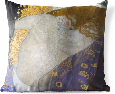 Produktbild von MuchoWow® Outdoor Kissen - Danaë - Gemälde von Gustav Klimt - 40x40 cm - Wetterfest - Lounge Kissen - Kopfkissen - Interieur - Polster mit Bild