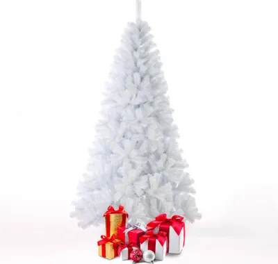 Image de Arbre de Noël artificiel Blanche-Neige 210cm branches artificielles en PVC Aspen